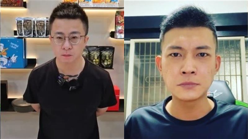 曾與鳳梨(右)有恩怨的疲老闆(左),被懷疑是槍疑案的幕後藏鏡人,疲老闆首度親上火線回應了。(圖/翻攝自疲老闆、鳳梨臉書)