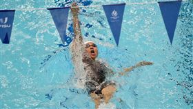 ▲韓安齊200仰2分11秒96，破全國紀錄、晉級準決賽。（圖／大專體總提供） 