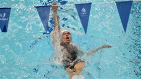 ▲韓安齊200公尺仰式預賽游出2分11秒96，破全國紀錄、晉級準決賽。（圖／大專體總提供）