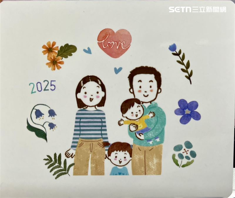 林依晨發送二寶彌月禮,附上一家四口似顏繪。(圖/記者杜沛學攝影)