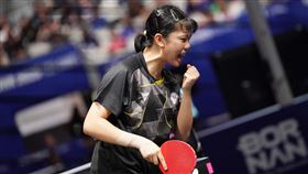 ▲台灣桌球女團次戰由鄭樸璿打頭陣。（圖／大專體總提供） 