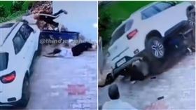 有片慎入！弟開車「直直撞哥哥一家」　人噴飛又被輾（圖／翻攝自X@thind_akashdeep）