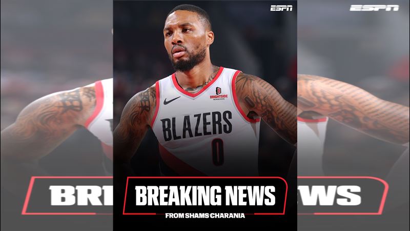 里拉德(Damian Lillard)重返前東家拓荒者。(圖/翻攝自Shams Charania X)