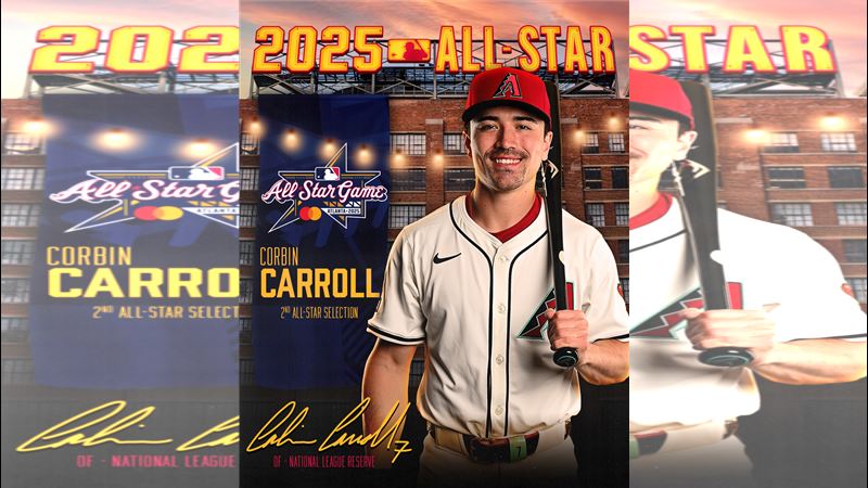 卡洛爾（Corbin Carroll）今年獲選生涯第2度明星賽。（圖／翻攝自響尾蛇 X）