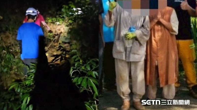 尼姑被尋獲時意識清楚,靠喝水撐過一天。(圖/翻攝畫面)