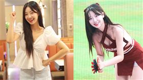 韓籍女神禹洙漢是「樂天三本柱」之一，對來台挑戰應援感到相當新鮮。（圖／攝影龐文宏提供）