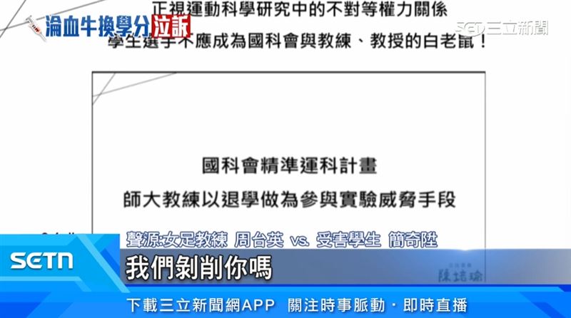 師大女足血用處曝光!周台英也用在JSSM國際期刊。 (圖/資料照翻)