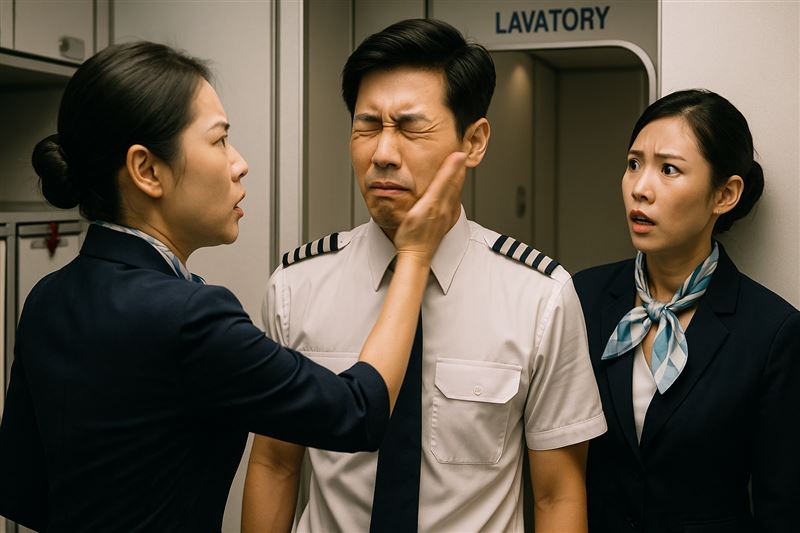 有位帥氣的空少鬧出起震撼的空服界不倫事件。（圖／AI生成示意圖）