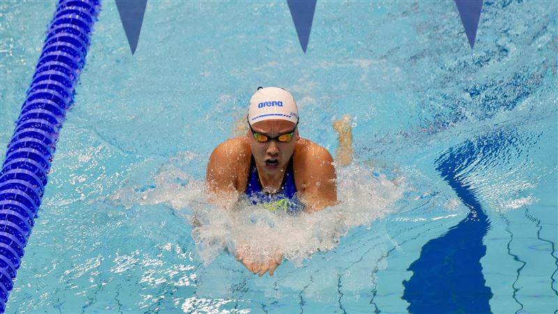 女子400公尺個人混合式台灣選手周晴蕾游出4分49秒12。（圖／大專體總提供）