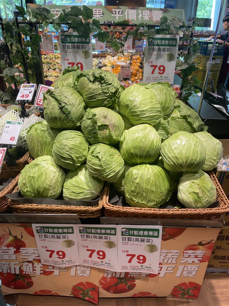 全聯賣場甘藍優惠供應。（圖／農糧署提供）