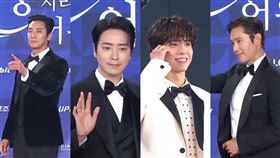 ▲南韓第4屆《青龍系列大賞》朱智勳、李浚赫、朴寶劍、李炳憲。（圖／翻攝自KBS Entertain） 