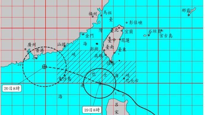 受到外圍環流影響，未來24小時內花東山區將有豪雨。（圖／中央氣象局）