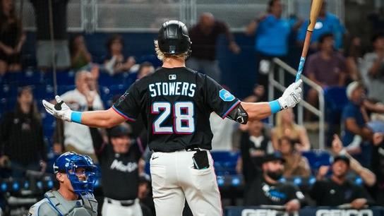 史陶爾斯(Kyle Stowers)單場雙響,包括延長賽10局下的再見轟。(圖/翻攝自馬林魚推特)