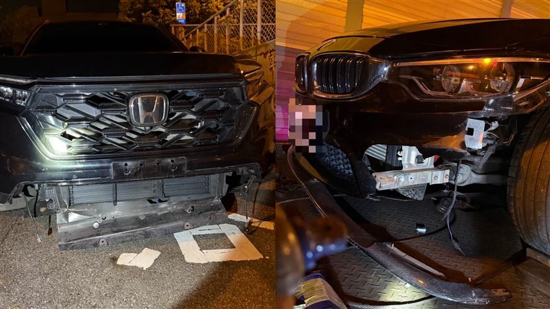 國道22車連環撞！警調監視器揪出「禍首」