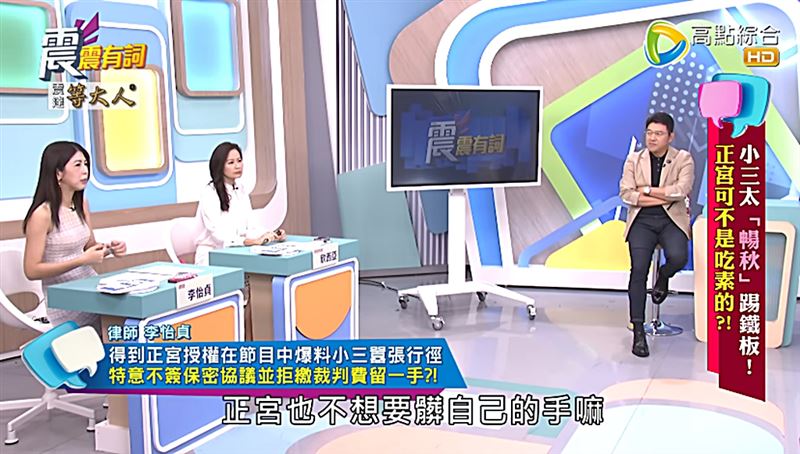 李怡貞靈機一動,採取「不繳裁判費」策略。(圖/翻攝自YouTube-震震有詞頻道)