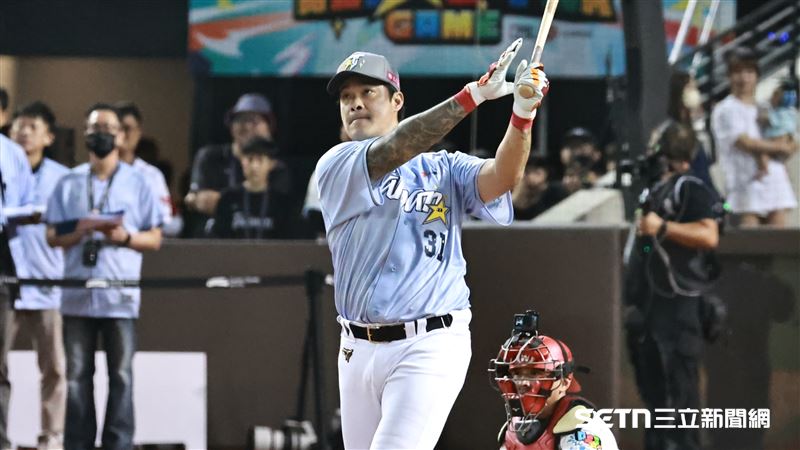 味全龍內野手林智勝「全壘打大賽」首輪敲出5轟。（圖／記者劉彥池攝影）