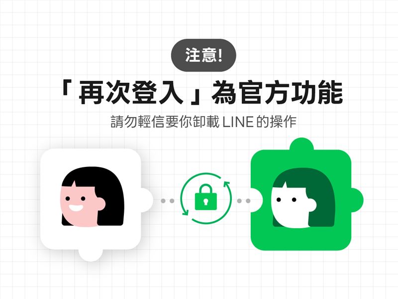 LINE官方提醒,『再次登入』系統的安全功能 。(圖/翻攝自LINE官方Bolg)