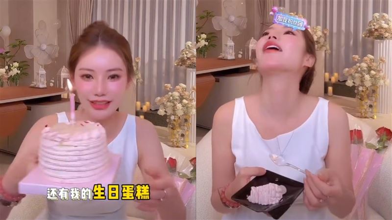 Mandy對於孩子們的驚喜很感動。（圖／翻攝自微博）