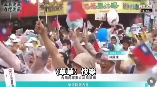 小草在民眾黨政治人物飆罵政府鼓吹下情緒激動。（圖／翻攝自民眾之聲YT）