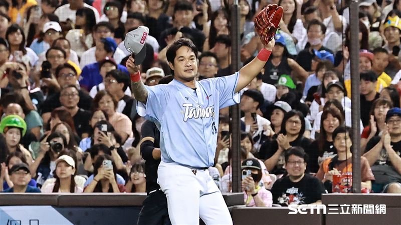 台灣隊游擊手林智勝8局被換下場。(圖/記者劉彥池攝影)