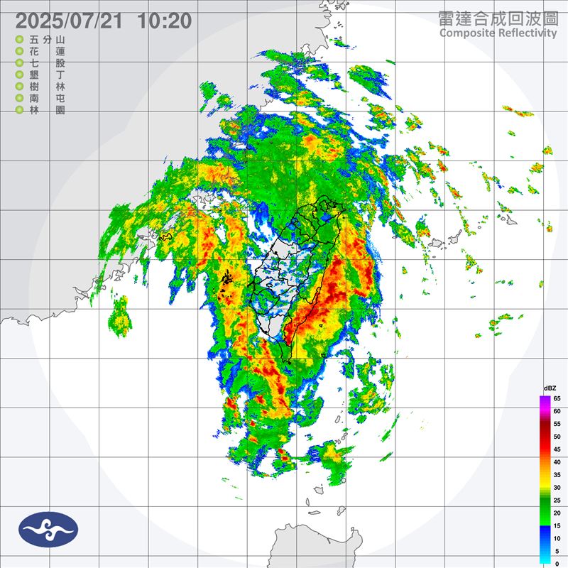林孝儒表示，今日迎風面的東部有較持續性且明顯降雨。（圖／翻攝自中央氣象署）