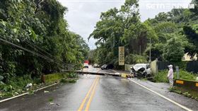 南投,車禍,撞斷,電線桿,停電（圖／翻攝畫面）