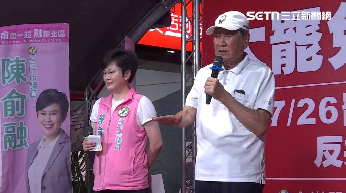 陳唐山宣講挺大罷免。（圖／記者林瑞恩翻攝）