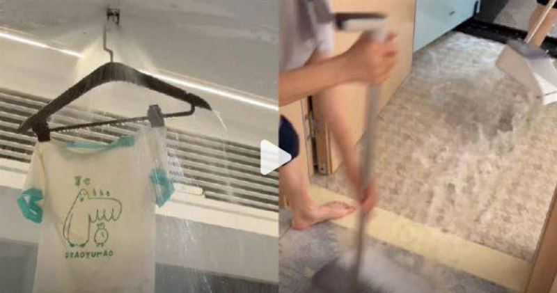 入住飯店房間千萬別把衣服掛在「消防灑水裝置」上,免得觸發造成淹水。(圖/翻攝自微博)