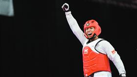 台灣隊世大運跆拳道好手金怡君闖進73公斤級以上金牌戰。（圖／大專體總提供）