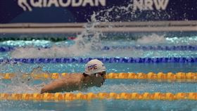 ▲王冠閎壓線闖進100公尺蝶式決賽。（圖／大專體總提供） 