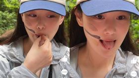 張馨予生吃螞蟻。（圖／翻攝自張馨予微博）