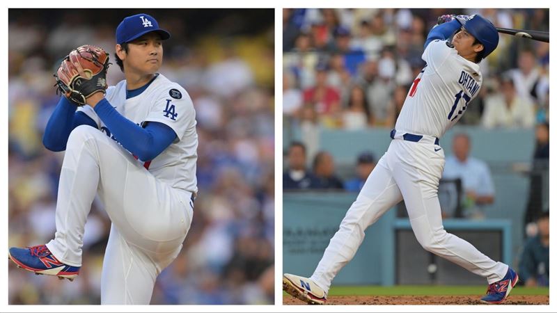 大谷翔平本季第6次「二刀流」出賽。(圖/美聯社/達志影像)