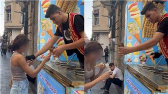 買土耳其冰淇淋！下秒店員竟把甜筒塞乳溝