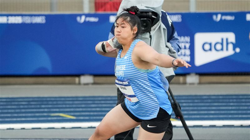世大運女子鉛球資格賽,江靜緣擲出16公尺60排在A組第3、總排名第6,以擇優方式晉級決賽。(圖/大專體總提供)