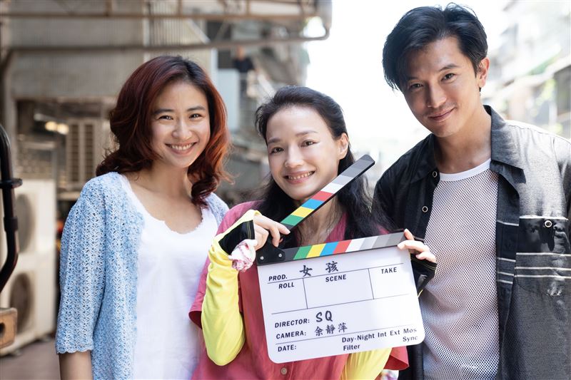 《女孩》導演舒淇(中)、邱澤(右)、9m88。(圖/甲上娛樂提供)