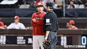 ▲中職36年例行賽，味全龍總教練葉君璋上場提出挑戰。（圖／記者劉彥池攝影）