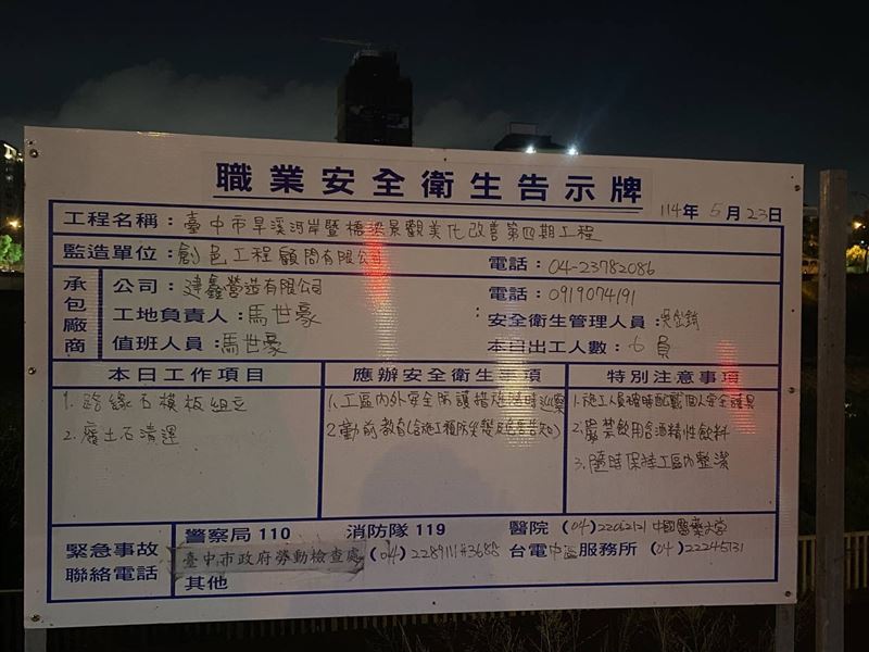議員質疑建設局施工後將燈桿棄置遺留現場，建設局經勘查棄置桿件的尺寸不符，澄清非建設局所有。(圖／翻攝畫面)