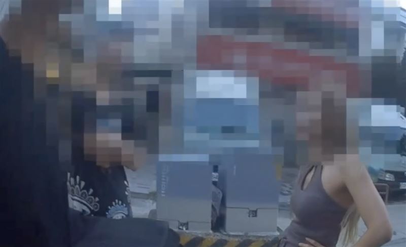 林男要女友坐上駕駛座替他受檢,試圖隱藏酒駕情事。(圖/翻攝畫面)