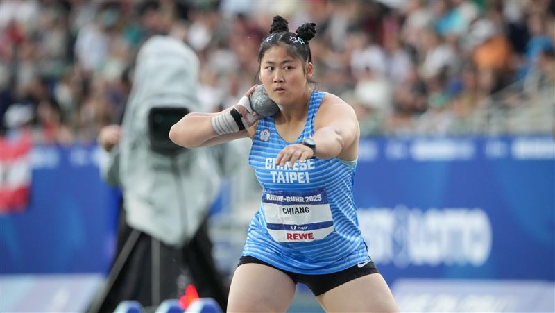 江靜緣鉛球第6名作收,仍寫下台灣女子鉛球在世大運的最佳成績。(圖/大專體總提供)