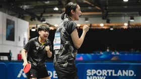 ▲台灣桌球女雙搭檔簡彤娟／蔡昀恩。（圖／大專體總提供）