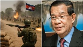 泰國柬埔寨交火、柬埔寨前總理洪森　圖／維基百科、AI生成示意圖