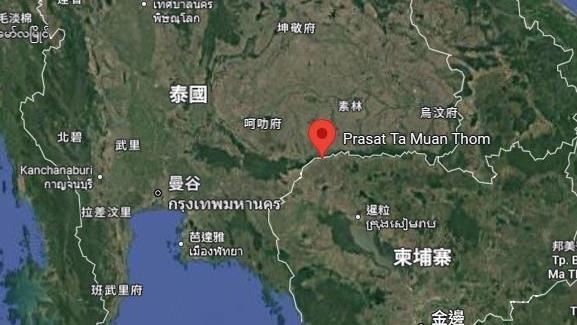 泰國柬埔寨邊境開戰，衝突地點在普烈維希耶神殿附近。（圖／翻攝自Google Earth）