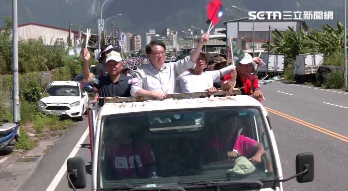 林右昌赴花蓮車掃，聲援罷免傅崐萁。（圖／翻攝畫面）