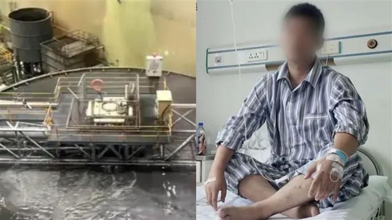 中國內蒙古發生嚴重工安意外，造成6名大學生慘死，另有一名陪同教師（圖右）受傷。（圖／翻攝自微博）