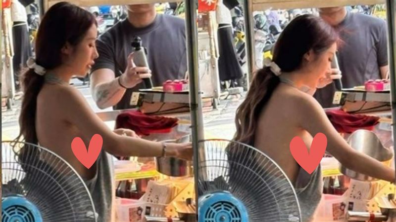 內湖737巷排骨酥店正妹，讓人直噴鼻血。（圖／翻攝自森永臉書）