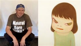 憑藉「生氣小女孩」風格聞名全球的藝術大師奈良美智。（組合圖／翻攝自michinara3 X）