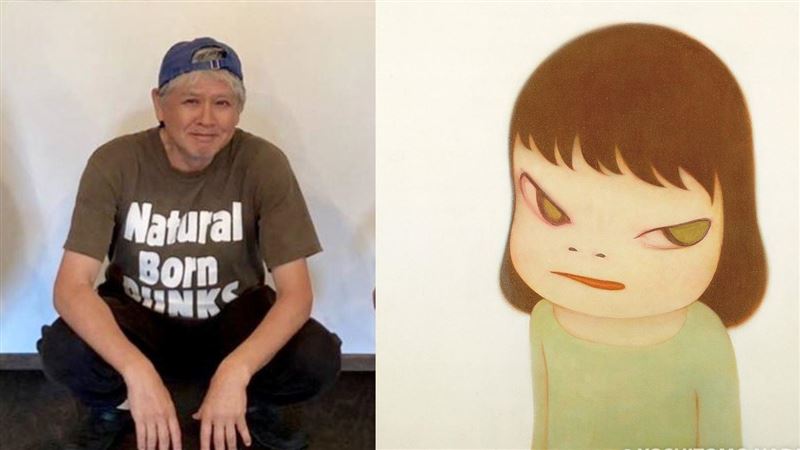 憑藉「生氣小女孩」風格聞名全球的藝術大師奈良美智。（組合圖／翻攝自michinara3 X）