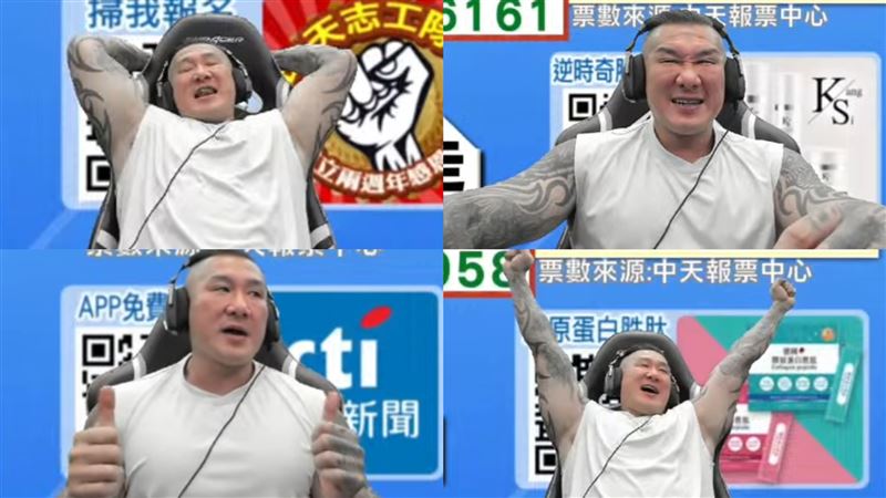 館長看開票，直到17:00心情都很好。（圖／翻攝自館長YouTube）