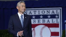 ▲鈴木一朗28日在2025棒球名人堂典禮上發表感言。（圖／美聯社／達志影像）