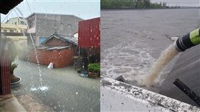 嘉義朴子淹水。（圖／翻攝自朴子民意觀察站臉書）